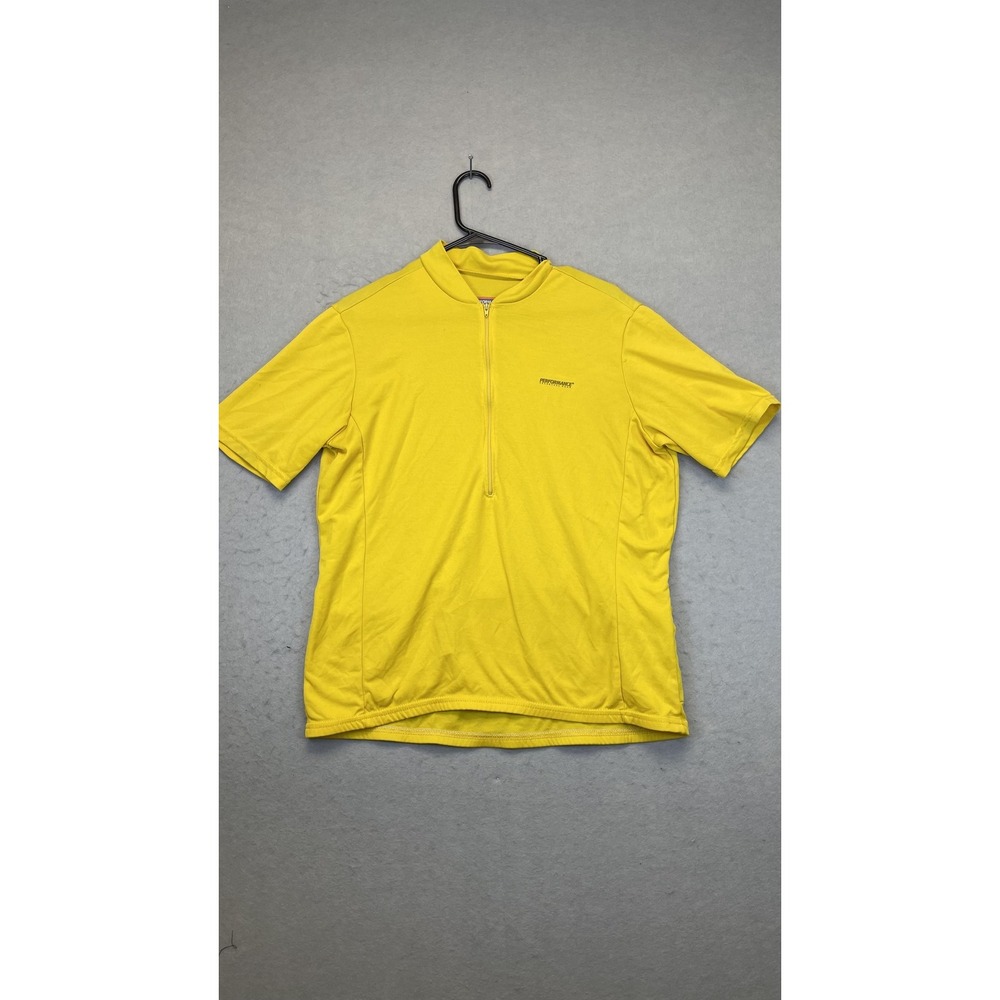 Vintage Performance Cycling Jersey Mens Large Yellow USA Short Sleeve‎ Zip 90s